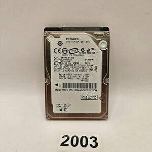 HITACHI 2.5 INCH HDD 250GB 5.4K HTS545025B9SA02 USED IN APPLE LAPTOPS TESTED